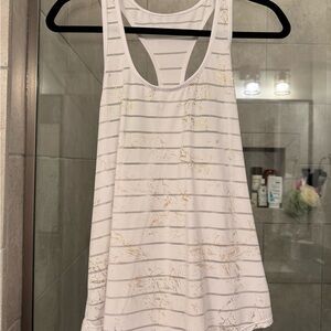 ZYIA White and Gold Tank Top